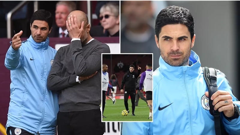 Huấn luyện viên Mikel Arteta khi còn là trợ lý của Man City